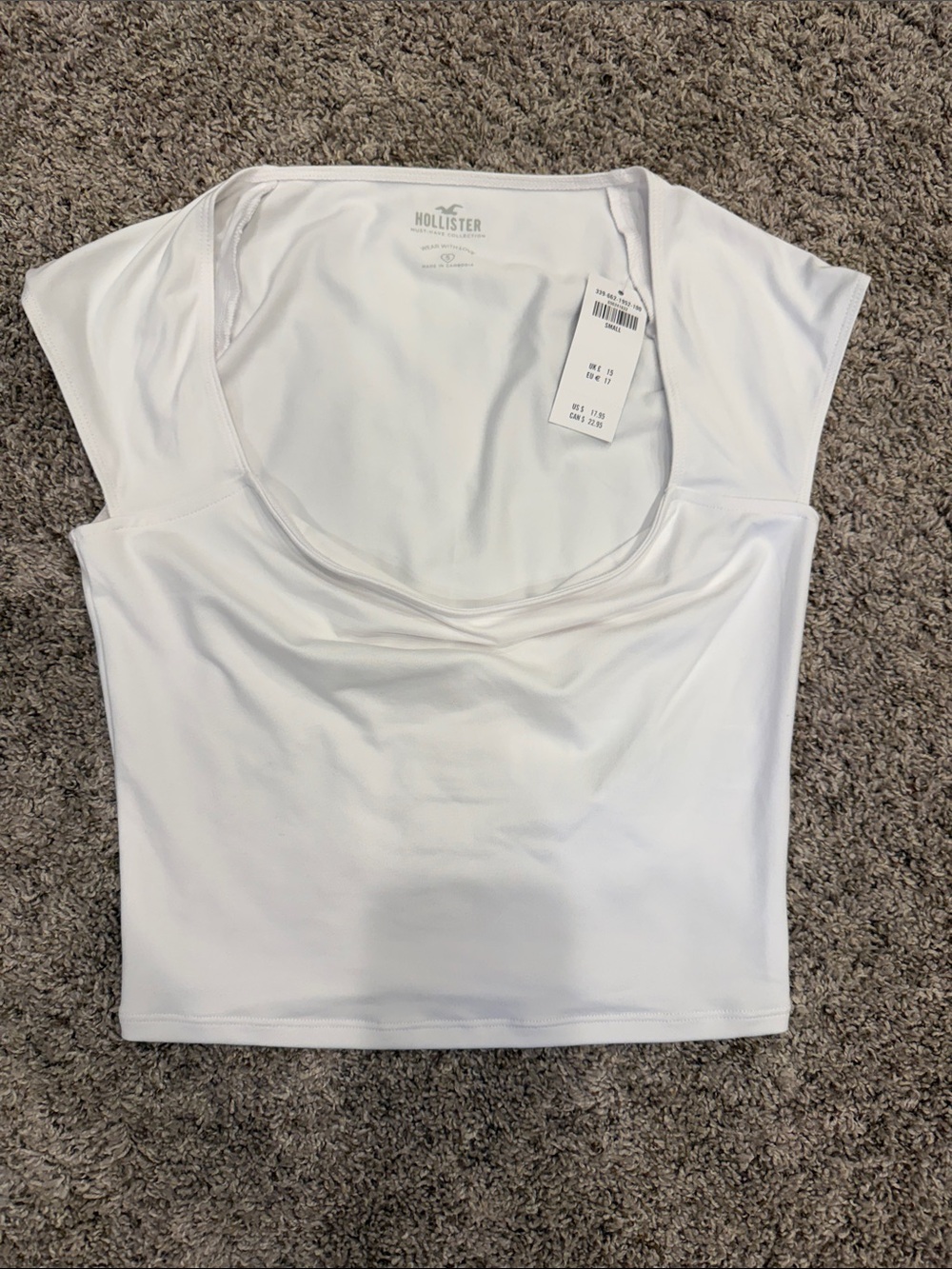 Hollister White Scoop Neck Crop Top
